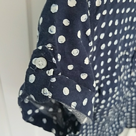 3/$20 H&M L.O.G.G. - Navy Blue Button Down Blouse - Picture 4 of 8